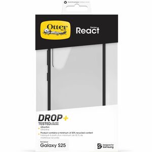 OtterBox React. Tipo de mala: Capa, Compatibilidade da marca: Samsung, Compatibilidade: Galaxy S25, Tamanho máximo de ecrã