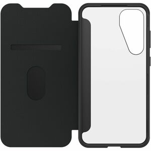 Borsa rigida per il trasporto OtterBox React (Folio) Samsung Galaxy S25+ Smartphone - Nero e trasparente - Resistente alle