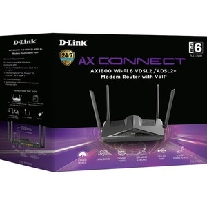 Modem/Router wireless D-Link DSL-X1852E - Wi-Fi 6 - IEEE 802.11ax - VDSL2, ADSL2+, Ethernet, DSL, Cellulare - 4G - LTE - D