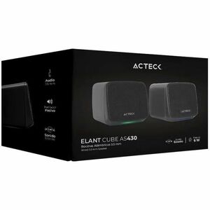 Bocinas Acteck para Computo Elant Cube AS430 / 3.5 mm + USB / 6 W / Sonido Estereo 2.0 / RGB / Advanced Negro