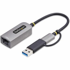 StarTech.com Gigabit Ethernet Adapter for Notebook, Desktop Computer - 10/100/1000Base-T - Portable - Grey - USB 3.2 (Gen 