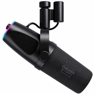 CHERRY XTRFY Ngale X CX-NGALE-X-RGB-BLACK Wired Dynamic Microphone for Recording, Live Streaming, Monitoring, Studio, Gami