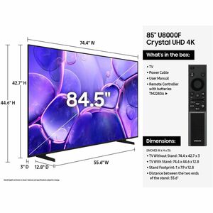 Samsung Crystal UN85U8000FF 85" Smart LED-LCD TV - 4K UHDTV - High Dynamic Range (HDR) - LED Backlight - 3840 x 2160 Resol