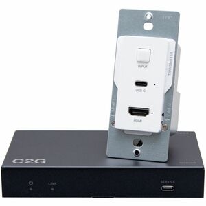 C2G HDMI® HDBaseT + USB-C® Data and Video Over CAT Extender Wall Plate Transmitter to Box Receiver- 4k - 229.66 ft Range -