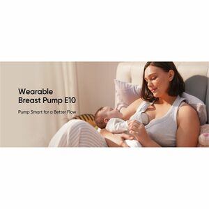 Eufy Breast Pump E10 - Pink - Silicone - Washable, Compact Design, OptiRhythm Technology, Leak Proof, Quiet Operation, Eas