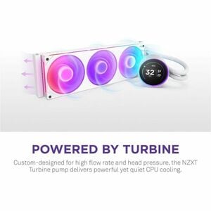 NZXT Kraken Elite 420 RGB RL-KR42E-W2 1 Cooling Fan/Radiator/Pump - CPU, Processor - 3 x Fan(s) - 167.54m³/h Maximum Airfl