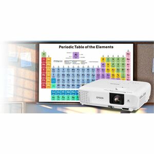 Epson PowerLite E24 3LCD Projector - 16:10 - Ceiling Mountable - White - 1024 x 768 - Front, Rear, Ceiling - 720p - 6000 H