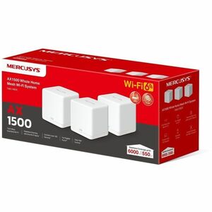 Router wireless Mercusys Halo H60X - Wi-Fi 6 - IEEE 802.11 a/b/g/n/ac/ax - Ethernet - Dual Band - 2,40 GHz ISM band - 5 GH