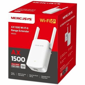 Range extender wireless Mercusys ME60X - Dual Band - Wi-Fi 6 - IEEE 802.11 a/b/g/n/ac/ax - 1,46 Gbit/s - 2,40 GHz, 5 GHz -