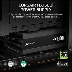 Corsair HXi RPS0132 1500W Power Supply - Internal, ATX - 120 V, 230 V Input - 3.3 V, 5 V, 12 V, 5 V SB Output - 1500 W - P