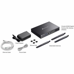 Omada DR3650v Wi-Fi 6 IEEE 802.11 a/b/g/n/ac/ax Ethernet, VDSL2, ADSL2+, ADSL2, ADSL, DSL Modem/Wireless Router - Dualband