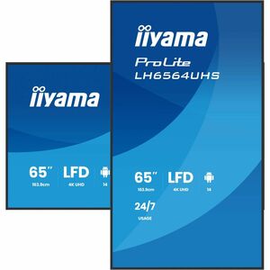 LCD Ecrans à affichages dynamiques iiyama ProLite LH6564UHS-B1AG 1651 mm - 24 Heures/7 Jours Operation - Vertical Alignmen