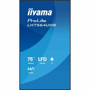LCD Ecrans à affichages dynamiques iiyama ProLite LH7564UHS-B1AG 1905 mm - 24 Heures/7 Jours Operation - Vertical Alignmen