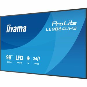 LCD Ecrans à affichages dynamiques iiyama ProLite LE9864UHS-B1AG 2489,20 mm - 24 Heures/7 Jours Operation - Vertical Align