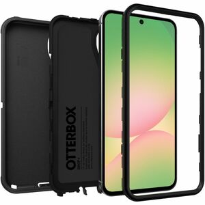 OtterBox Defender Carrying Case (Holster) Samsung Galaxy A56 Smartphone - Black - Drop Resistant, Dirt Resistant, Scrape R