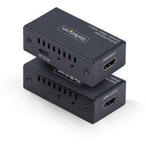 StarTech.com HDMI Extender - Black - 2 x Network (RJ-45) - 1 x USB - 2 x HDMI - 60.96 m Extended Range - Metal