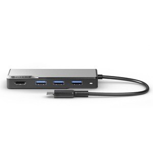 Alogic Fusion CORE USB-Typ C Docking Station - Grau, Schwarz - 1 Unterstützte Displays - 4K - 3840 x 2160 - 4 x USB-Anschl