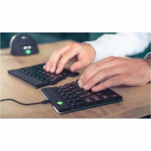 R-Go Split Break Tastatur - Kabel Konnektivität - USB-Typ C Schnittstelle - Englisch (US) - QWERTY Layout - Schwarz - Sche
