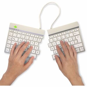 R-Go Split Break Tastatur - Kabellos Konnektivität - USB-Typ C Schnittstelle - Deutsch - QWERTZ Layout - Weiß - Schere Key