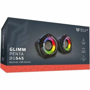 Bocinas USB Gamer  Balam Rush Glimm Penta BG545 / Bluetooth 5.0 + USB A / 6 W / Sonido Estéreo + 2.0 Canales / RGB / Azend