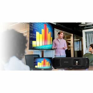 Epson PowerLite 1290 3LCD Projector - 16:10 - Ceiling Mountable - Black - 1920 x 1080 - Front, Ceiling, Rear - 1080p - 550