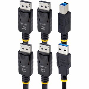 StarTech.com 6ft (1.8m) Dual-DisplayPort and USB 5Gbps KVM Cable, 4K 60Hz, Universally Compatible Combo Cable for KVM Swit