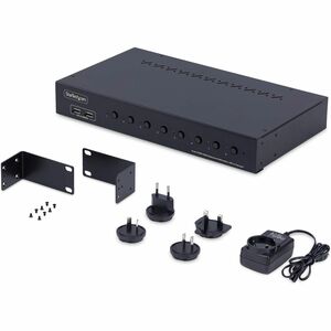 StarTech.com KVM Switchbox - TAA Compliant - 4K - 3840 x 2160 - 12 x USB - USB 2.0 - 9 x HDMI - 1U - Rack-mountable