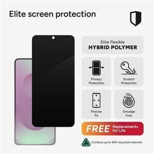 invisibleSHIELD Fusion Hybrid Polymer, Tempered Glass Anti-glare Privacy Screen Filter for Samsung Galaxy S25 Edge - Black