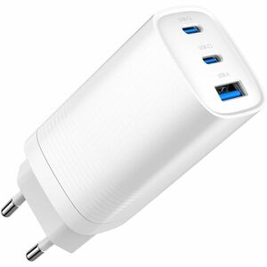 Adattatore CA Gembird - 65 W - 1 USB - 2 USB Type-C - Per iPhone - 120 V AC, 230 V ca Ingresso - 5 V DC, 9 V DC, 12 V DC, 