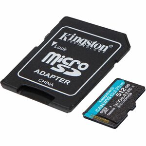 Kingston Canvas Go! Plus 512 GB Class 10/UHS-I (U3) V30 microSDXC - 200 MB/s Read - 160 MB/s Write
