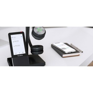 Yealink WH66 Wired/Wireless Over-the-ear Stereo Headset - Black/Silver - Binaural - Ear-cup - 16000 cm - Bluetooth/DECT - 