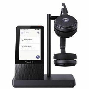 WH66 MONAURAL EAR (SINGLE EAR) OVER-THE-HEAD HEADSET. BUSYLIGHT ON HEADSET. LEATHER EAR CUSHIONS. YEALINK ACOUSTIC SHIELD 