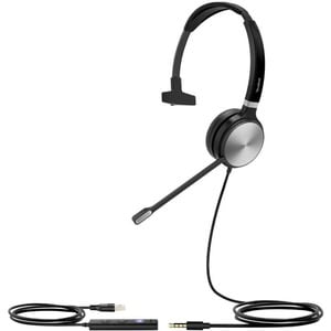 Yealink UH36 Wired Over-the-head, On-ear Mono Headset - Black/Silver - Monaural - Supra-aural - 32 Ohm - 20 Hz to 20 kHz -