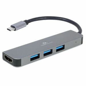 Docking station Cablexpert USB Type-C - Argento - 4K @30Hz, 4K UHD - 3840 x 2160 - 3 x Porte USB - 3 x Porte USB Tipo-A - 