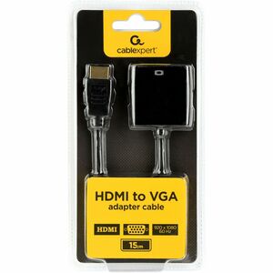 Adattatore video Cablexpert - 1920 x 1080 Supported - Oro Connettore - Nero