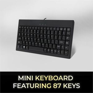 Adesso EasyTouch AKB-110B Keyboard - Compact - Cable Connectivity - USB Interface - English, French - Black - Membrane Key
