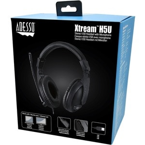 Adesso Xtream H5U Wired Over-the-head Stereo Gaming Headset - Binaural - Circumaural - 32 Ohm - 20 Hz to 20 kHz - 180 cm C