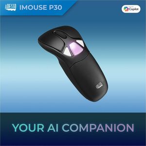 Adesso iMouse P30 Travel Mouse/Presentation Pointer - Radio Frequency - USB - 9 Button(s) - Wireless - 30.48 m - 2.40 GHz 