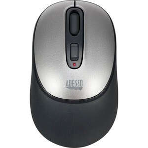 Adesso iMouse A10 Mouse - Radio Frequency - USB - Optical - Black, Grey - Wireless - 9.14 m - 2.40 GHz - 1600 dpi - Scroll