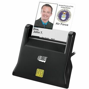 Adesso SCR-300 Contact Smart Card Reader - Black - TAA Compliant - CableUSB 2.0
