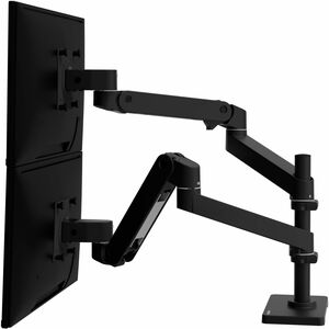Ergotron Mounting Arm for Monitor, LCD Display - Black - Height Adjustable - 2 Display(s) Supported - 68.6 cm (27") Screen