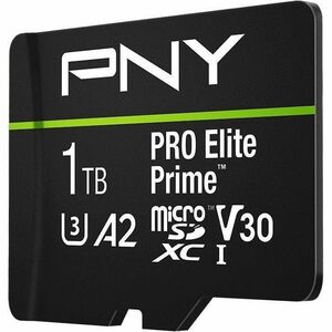 Carte microSDXC PNY PRO Elite Prime - 1 To - Classe 10/UHS-I (U3) - V30 - 1 - 200 Mo/s en Lecture - 150 Mo/sSpaceen Écritu