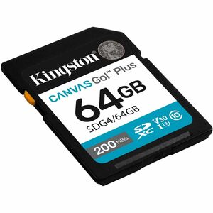 SDXC Kingston Canvas Go! Plus - 64 GB - Classe 10 di tipo UHS-I (U3) - V30 - 1 - 200 MB/s Lettura