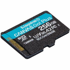 Kingston Canvas Go! Plus 256 GB Class 10/UHS-I (U3) V30 microSDXC - 1 Pack - 200 MB/s Read - 160 MB/s Write