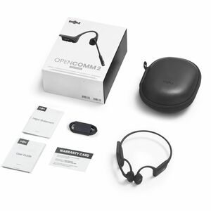 Shokz OpenMeet Sem fios Headset, Na orelha, Fixo à orelha Estéreo Fone de ouvido - Preto - Binaural - Supra-aural - 2900 c