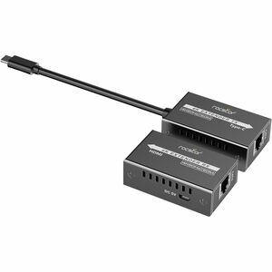 Rocstor TrueReach Video Extender Transmitter/Receiver - 196.85 ft Range - 2 x Network (RJ-45) - 2 x USB - 1 x HDMI Out - 1