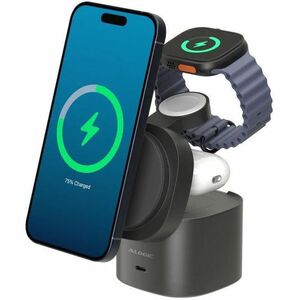 Alogic PowerPod Induction Charger - Black - For USB Type-C Device, Notebook, Earbud, AirPod, iPhone, MacBook - 5 V DC, 9 V
