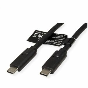 ROLINE USB4 Gen3x2 Kabel, C–C, ST/ST, 40Gbit/s, 100W, schwarz, 0,8 m