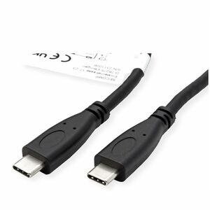 ROLINE USB 3.2 Gen 2 Kabel, C-C, ST/ST, 10Gbit/s, Emark, 100W, schwarz, 0,5 m