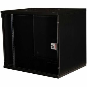 Roline 9U Wandmontierbar Geschlossener Schrank Rackschrank für Networking380 mm Rack Depth - Schwarz - Glas, Stahl, Blech 